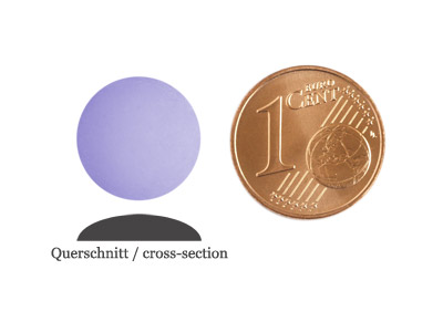 matte runde Cabochones 12mm, Tanzanite, Bild 2 mit Größenvergleich