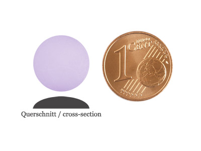 matte runde Cabochones 12mm, Violet, Bild 2 mit Größenvergleich