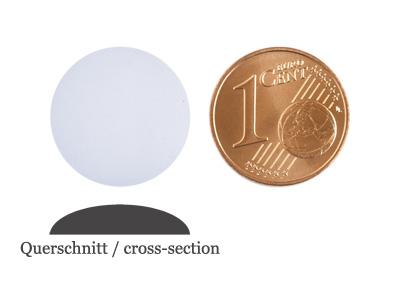 matte runde Cabochones 16mm, Lavander, Bild 2 mit Größenvergleich