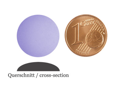 matte runde Cabochones 16mm, Tanzanite, Bild 2 mit Größenvergleich