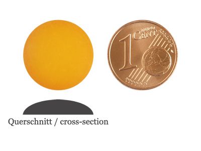 matte runde Cabochones 16mm, Topaz, Bild 2 mit Größenvergleich