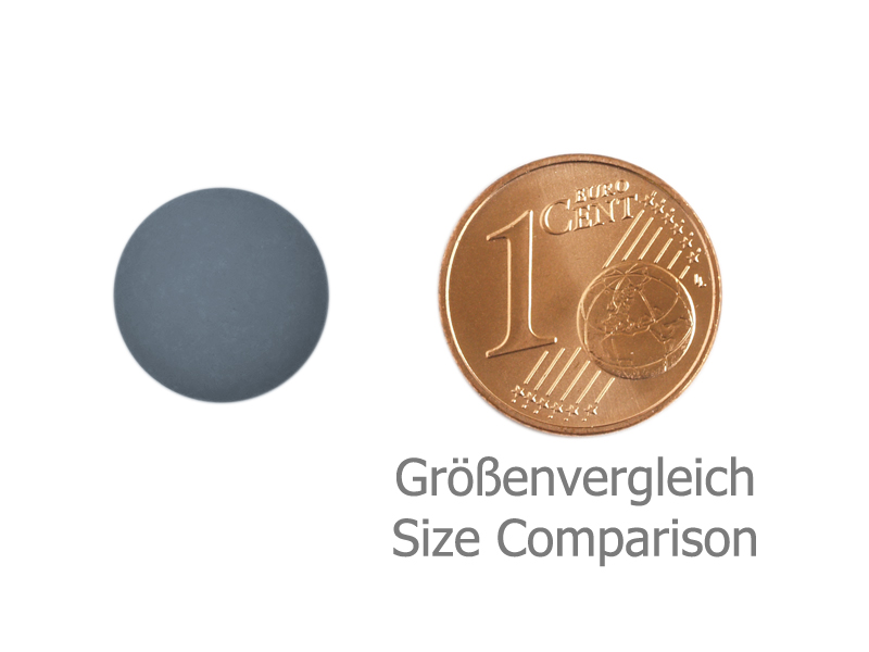 matte Polaris Cabochone 12mm, Denim-Blue - Größenvergleich