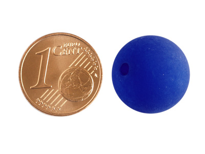 runde Polarisperlen 16mm blau, Majestic Blue, Bild 2 mit Größenvergleich