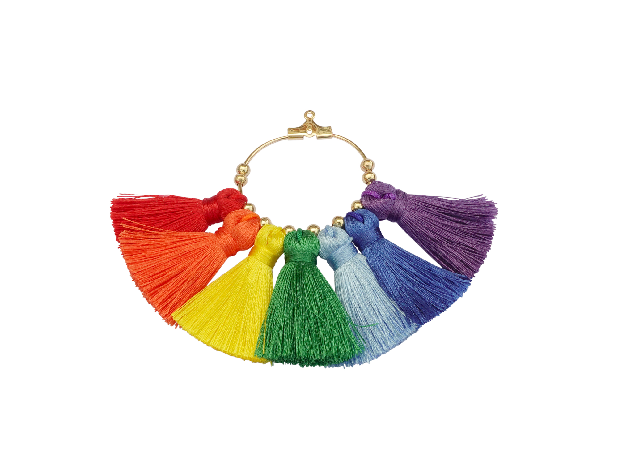 Ring with 7 colorful tassels