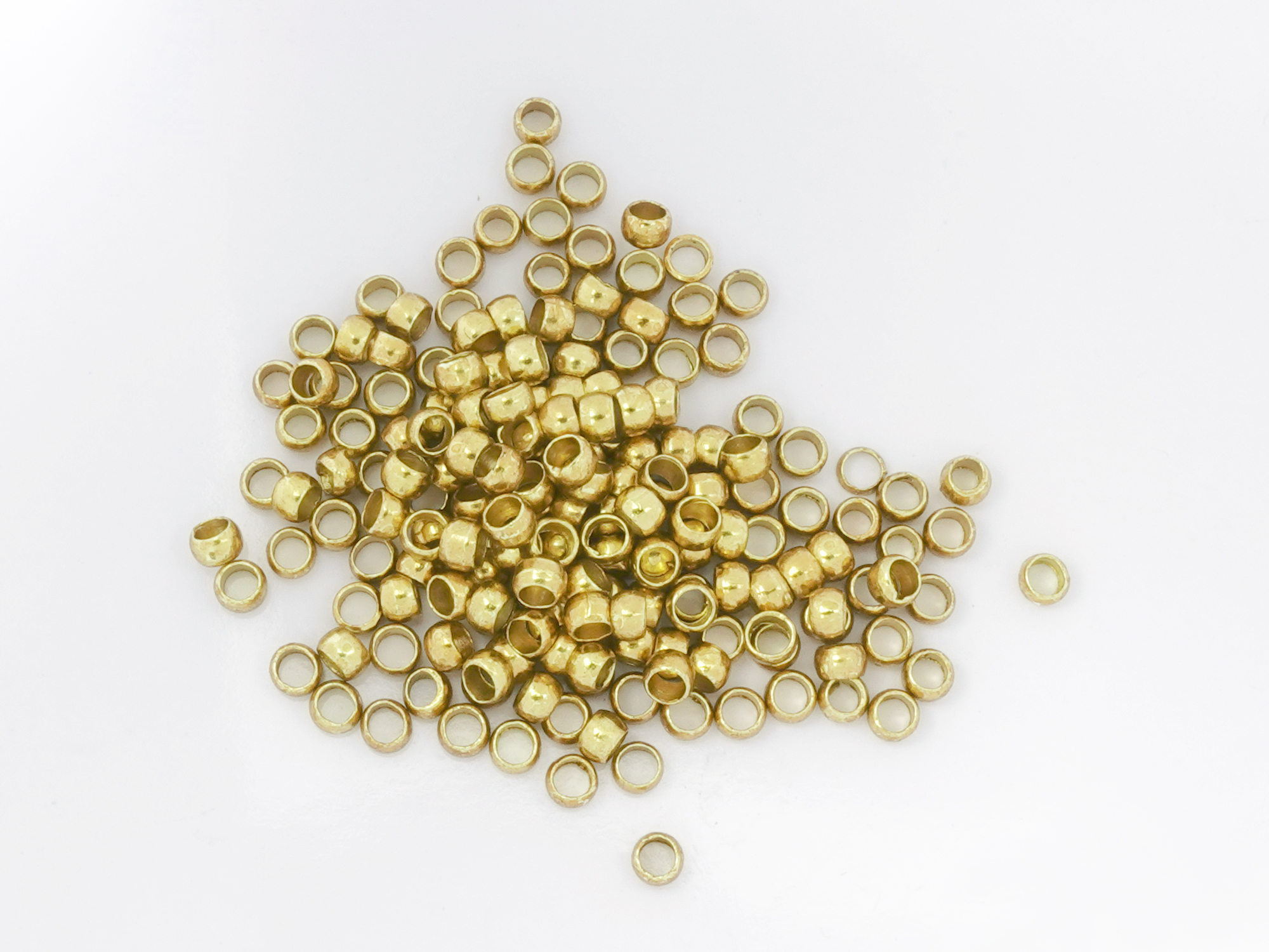 goldene Messing Quetschperlen 2,5mm zum Schmuckmachen