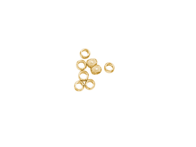 groe goldene Quetschperlen 3mm zum Verschlieen von Schmuck