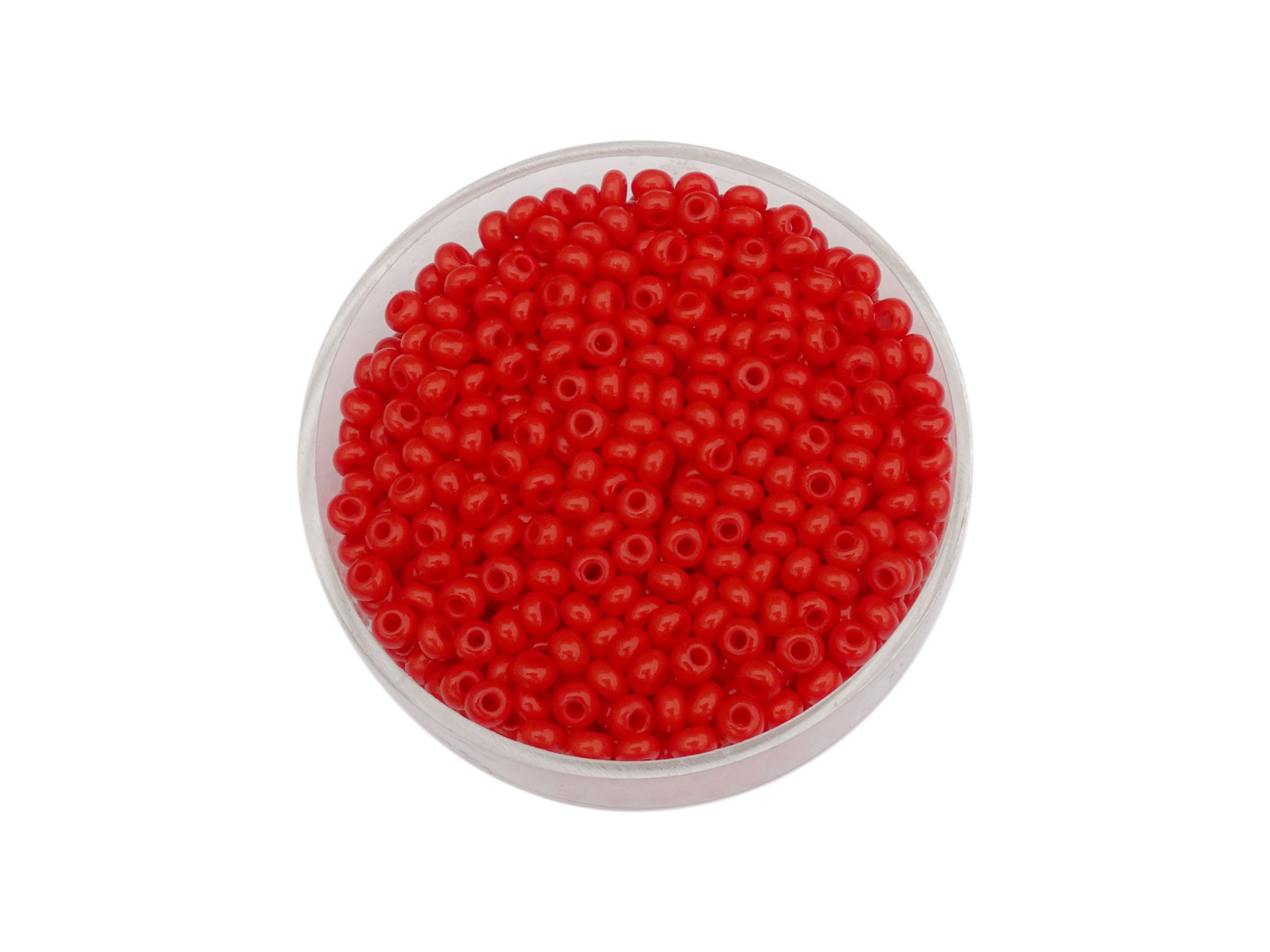 rote Rocailles Glasperlen 2,5mm in Dosen
