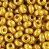 1 Dose (ca.17g.) Rocailles 9/0 ~2,5mm Ockerbraun opak mit Luster