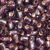 1 Dose (ca.17g.) Rocailles 9/0 ~2,5mm light Amethyst mit Silbereinzug