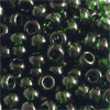 1 Dose (ca.17g.) Rocailles 9/0 ~2,5mm Dunkelgrün transp.