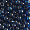 1 Dose (ca.17g.) Rocailles 9/0 ~2,5mm Petrolblau transp.