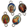 1 Pkg. (10 Stk.) kleine Anhänger mit Heiligenbildern und zwei Ösen
