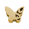 Schiebeperle Schmetterling ~8x10mm, Edelstahl poliert, gold