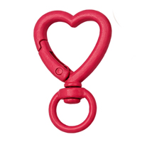 Karabiner für Schlüssel-, Taschen oder Smartphoneanhänger herzförmig 26x41mm, diverse Farben