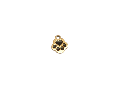 kleine goldene Hundepfote oder Katzenpfote, Anhänger zum DIY