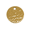 20 Stk. Metallplättchen gehämmert 10mm, Edelstahl poliert, gold