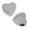 Metallperle Herz ~7mm, Edelstahl poliert