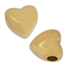 Metallperle Herz ~7mm, Edelstahl poliert, gold