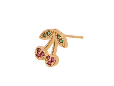 rosegoldene Ohrstecker Kirschen mit Glitzersteinen