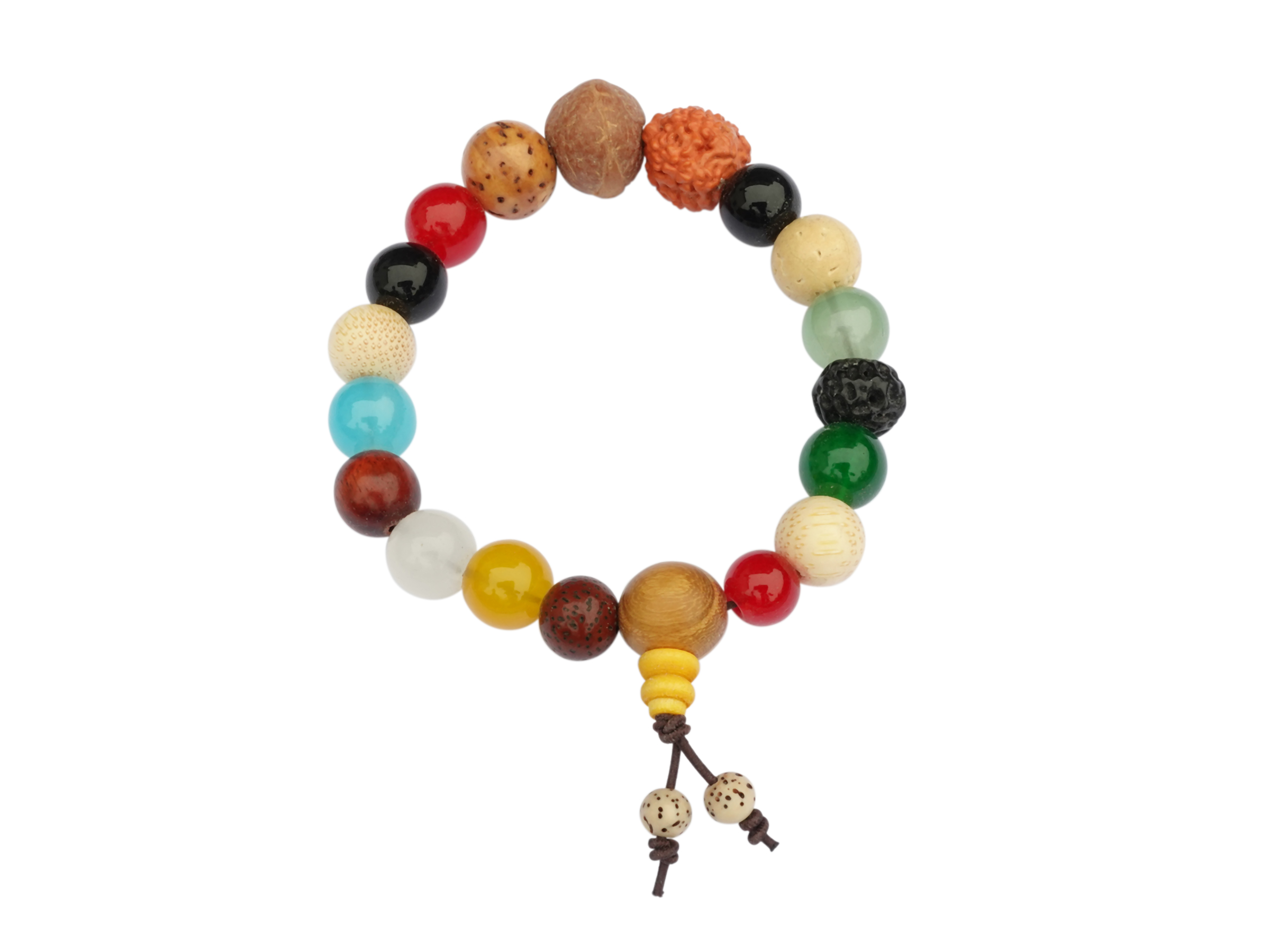 buntes Buddhistisches Gebetsarmband aus echten Steinen, Same