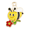 flacher Schmuckanhänger aus Metall, Herr Biene ~13x20mm