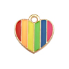 flacher Schmuckanhänger aus Metall, Regenbogenherz ~13x13mm