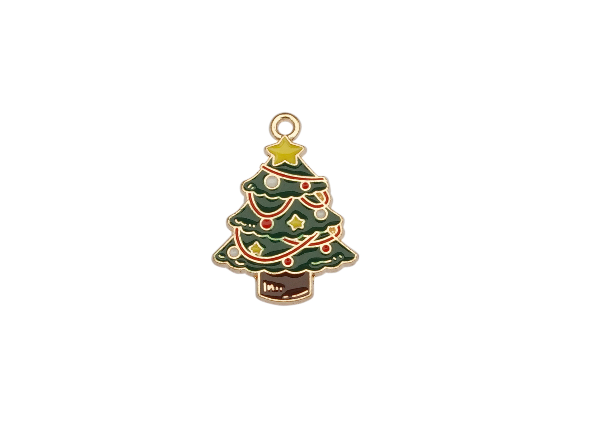 Weihnachtsbaum mit gelbem Stern Anhänger für Schmuck und Hal