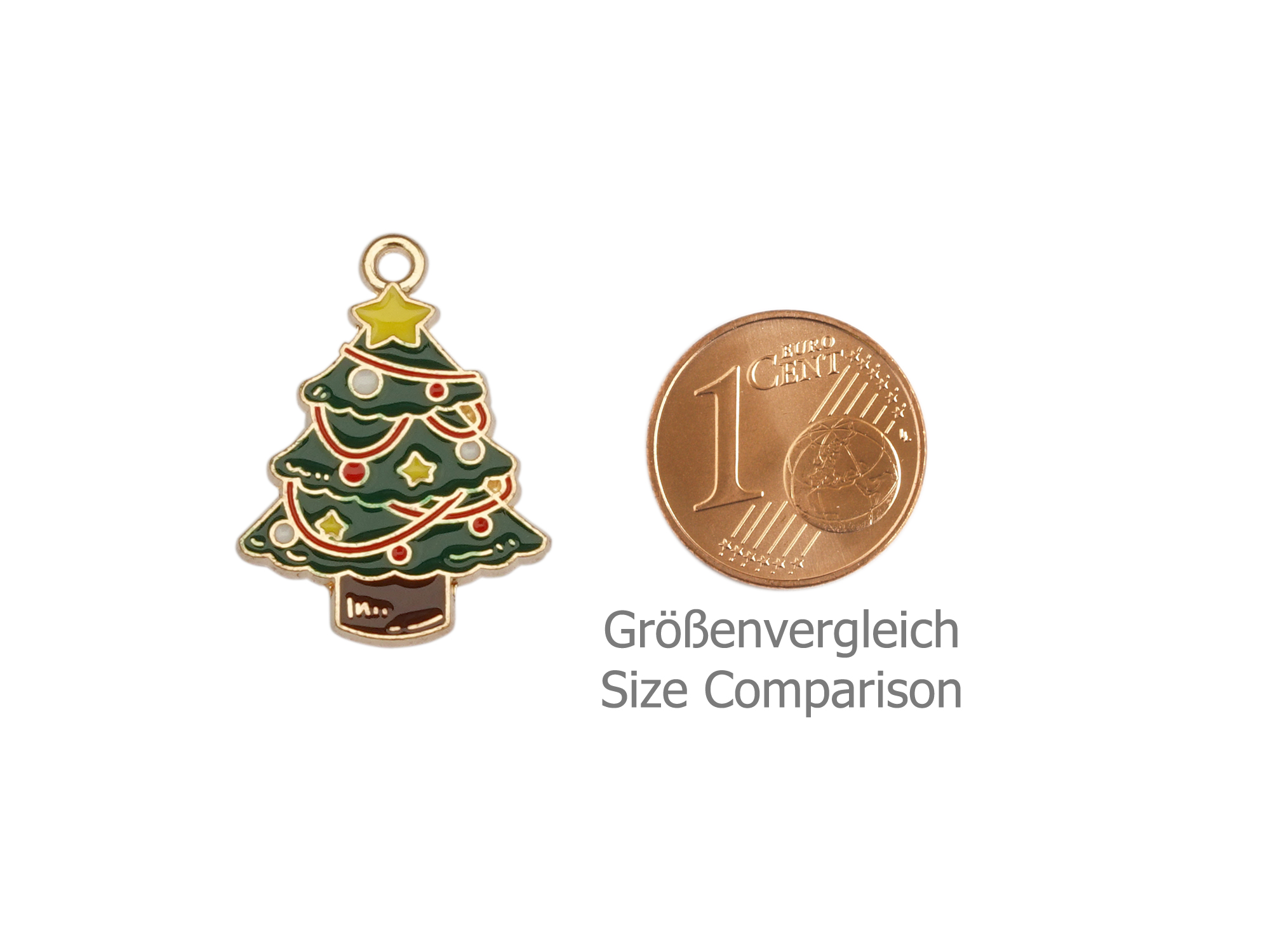 Weihnachtsbaum mit gelbem Stern Anhänger für Schmuck - Größe