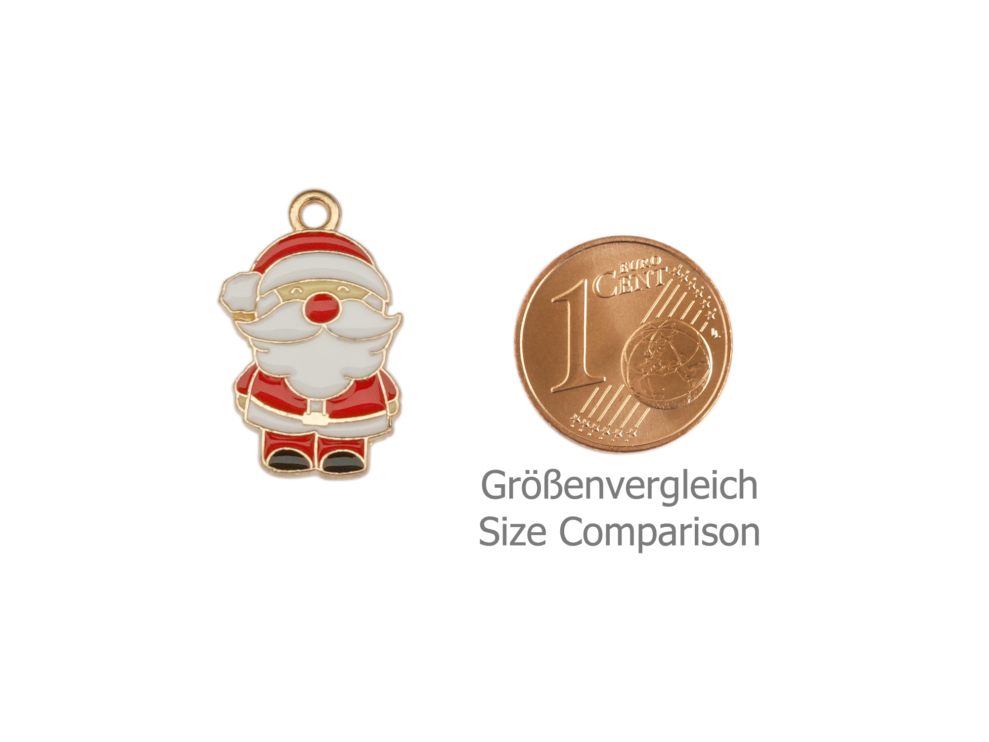 flacher Weihnachtsmann Anhänger für Schmuck und Halsketten -
