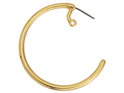 goldene Creolen 42mm mit einem Innenring zum Anhängen von An