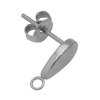1 Paar Ohrstecker, kleine flache Tropfen ~11x5mm - Edelstahl poliert