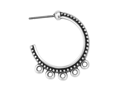 altsilberne Ohrstecker mit 5 Ringen zum Schmuckmachen