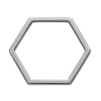 10 Stück Metallrahmen, Hexagon ~16mm, Edelstahl