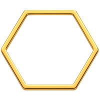 10 Stück Metallrahmen, Hexagon ~20mm, Edelstahl, gold
