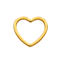 10 Stück Metallrahmen, Herzen ~12mm, Edelstahl, gold