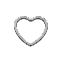 10 Stück Metallrahmen, Herzen ~12mm, Edelstahl