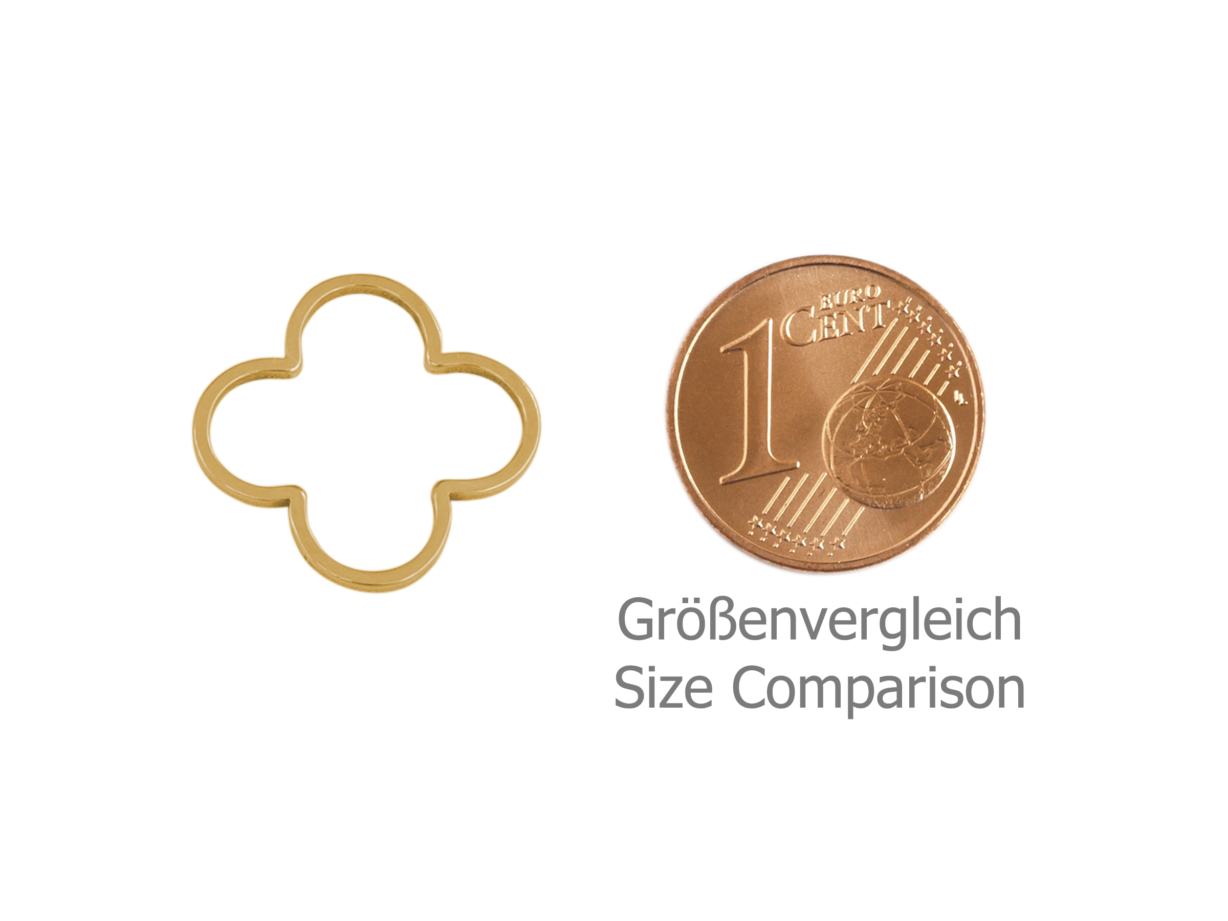 blumenförmige Rahmen Basis Fassungen 16mm - Größenvergleich