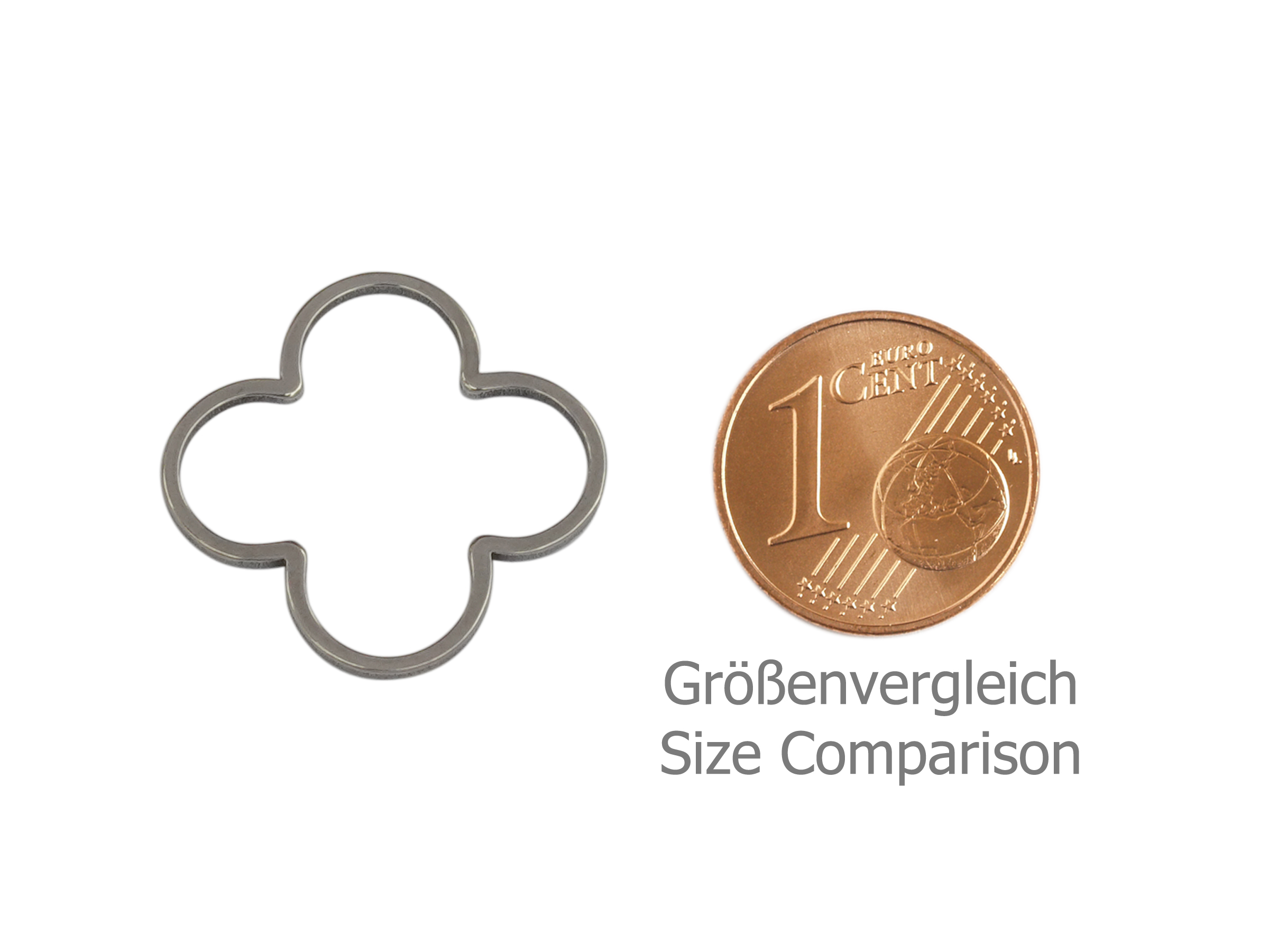 blumenförmige Rahmen Basis Fassungen 20mm - Größenvergleich