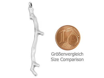 Schmuckanhänger Koralle, Farbe: antiksilber, Größenvergleich