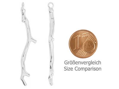 Schmuckanhänger Koralle, Farbe: silber, Größenvergleich