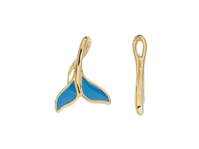 Schmuckanhänger Walflosse, Meerjungfrauenflosse, Farbe: gold