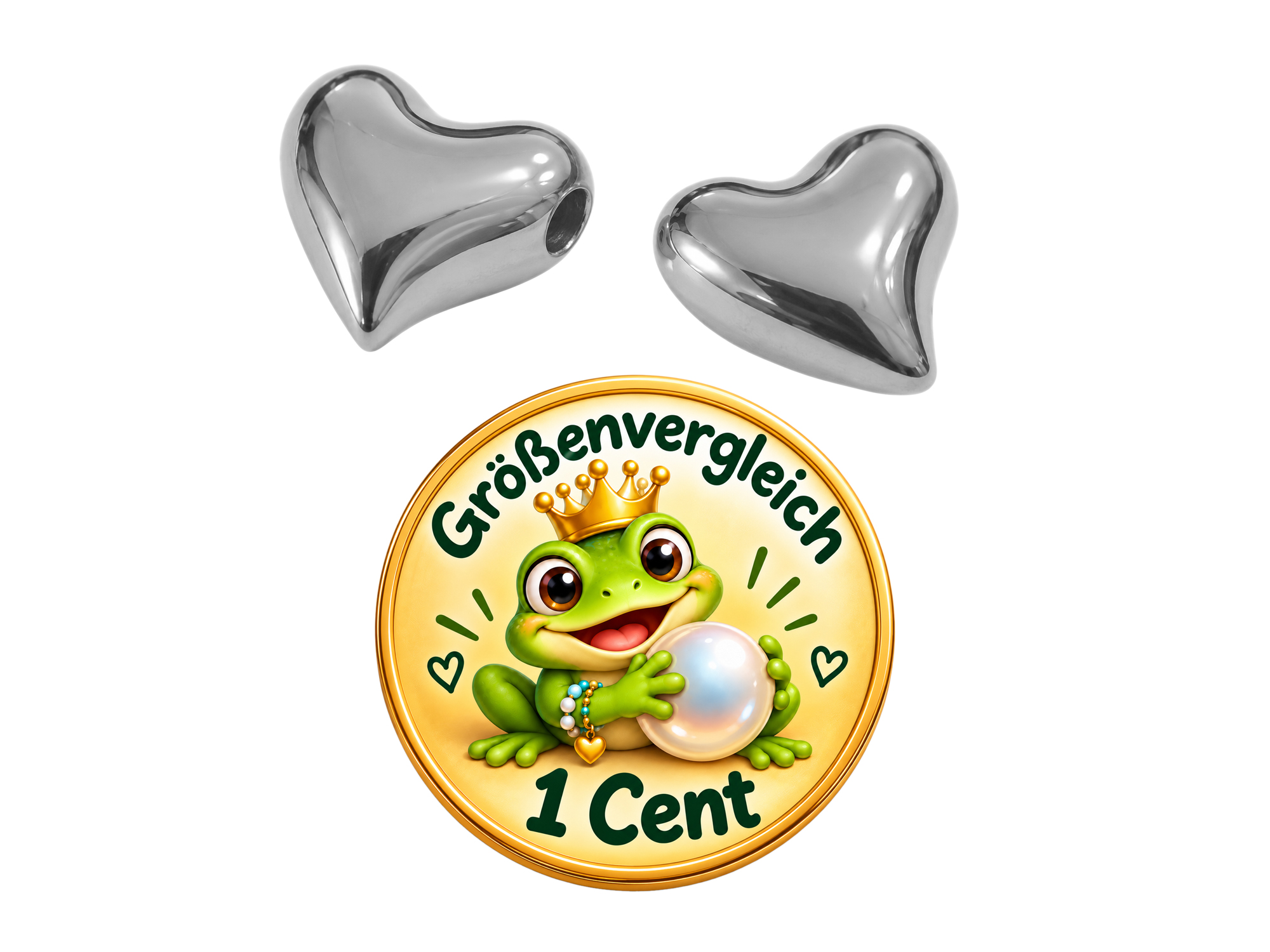 herzförmige Metallzwischenteile Metallperlen 7mm - Größenver