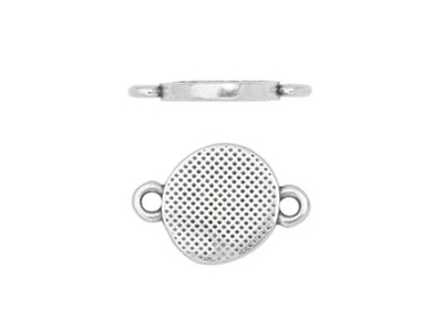 altsilberner Connector mit zwei Ösen zum Schmuckmachen - Aug