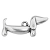 Anhänger Dackel Hund ~13x28mm, Zinklegierung, antiksilber
