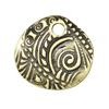 Anhänger florale Scheibe ~15x14mm, Zinklegierung, altmessing