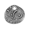 Anhänger florale Scheibe ~15x14mm, Zinklegierung, altsilber