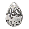 Anhänger Tropfen ~14x20mm, Zinklegierung, altsilber