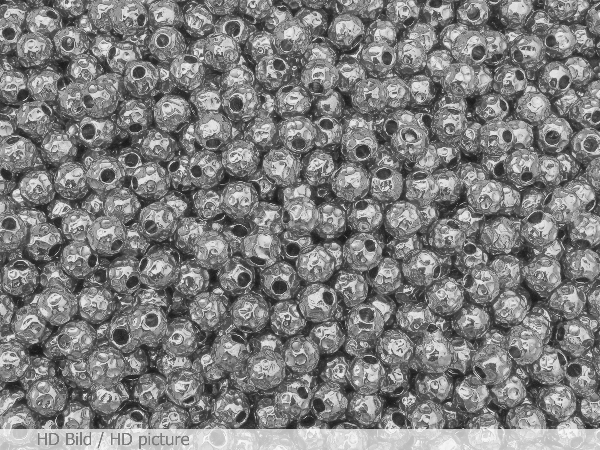 rund gehämmerte Edelstahlperlen Zwischenteile 5mm - HD Bild