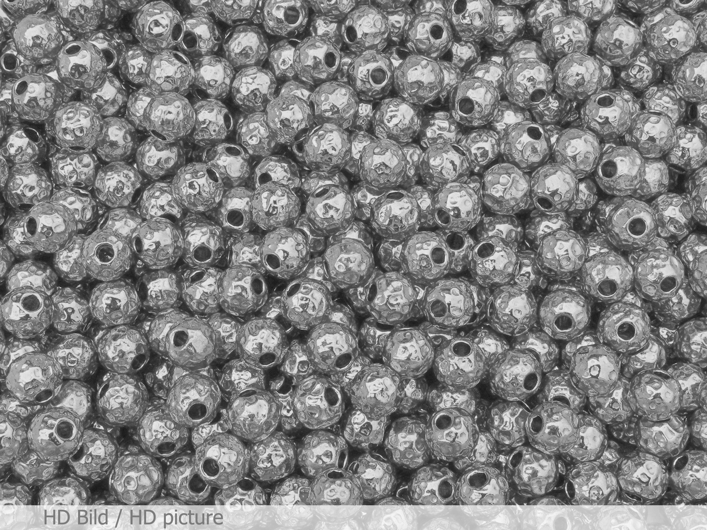 rund gehämmerte Edelstahlperlen Zwischenteile 6mm - HD Bild