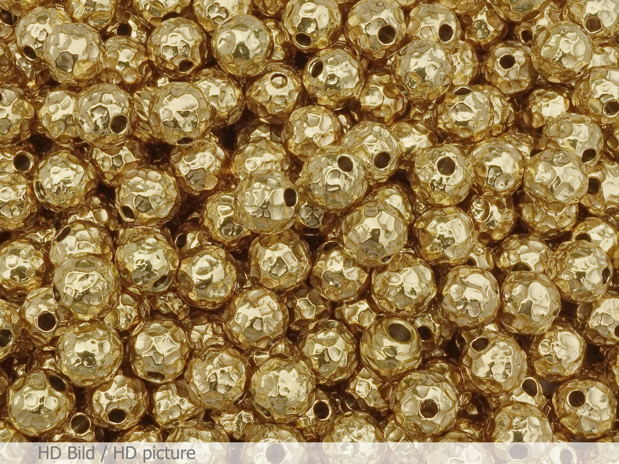 runde goldene gehämmerte Edelstahlperlen Zwischenteile 8mm -